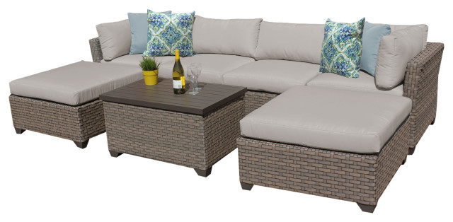 7 piece patio set wicker