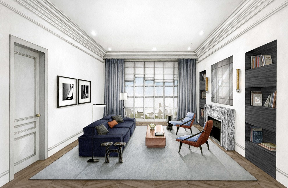 Эскизы интерьера для проекта дизайнера Анастасии Трубкиной