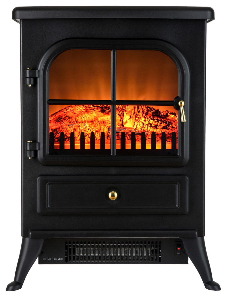 15" Golden Vantage Freestanding Electric Fireplace Stove, Black