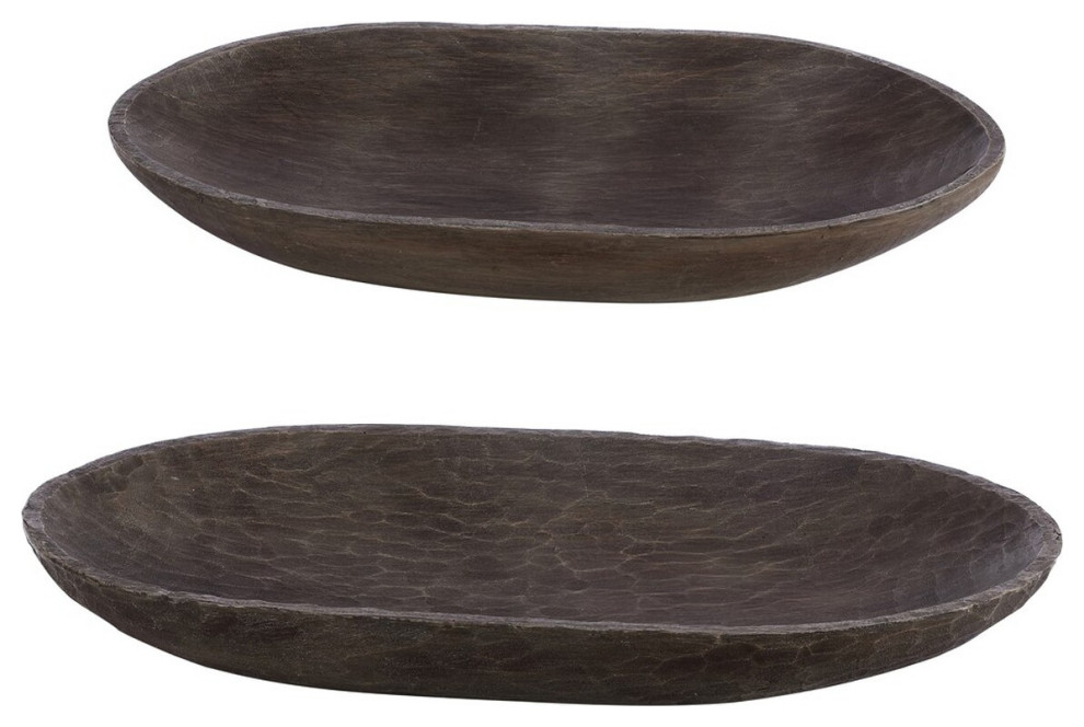 Safavieh Trellen Set of 2 Wood Decorative Bowl Brown