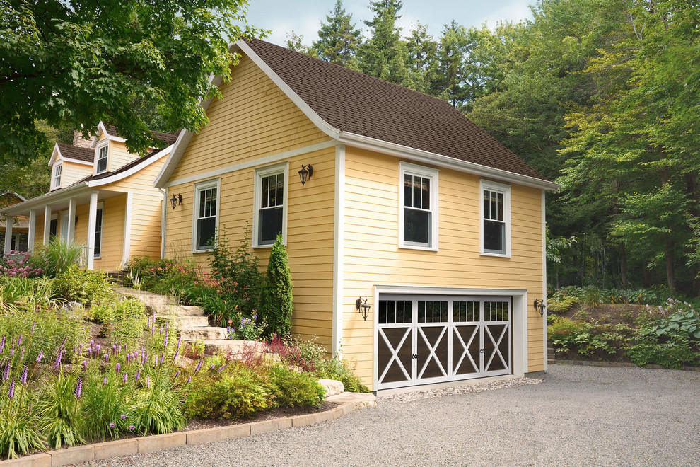 This is an example of a traditional detached two-car garage in Toronto.