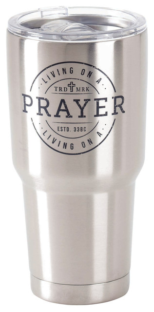 Stainless Steel Cold Or Hot Cup Tumbler Living On A Prayer Stainless Steel  30Oz