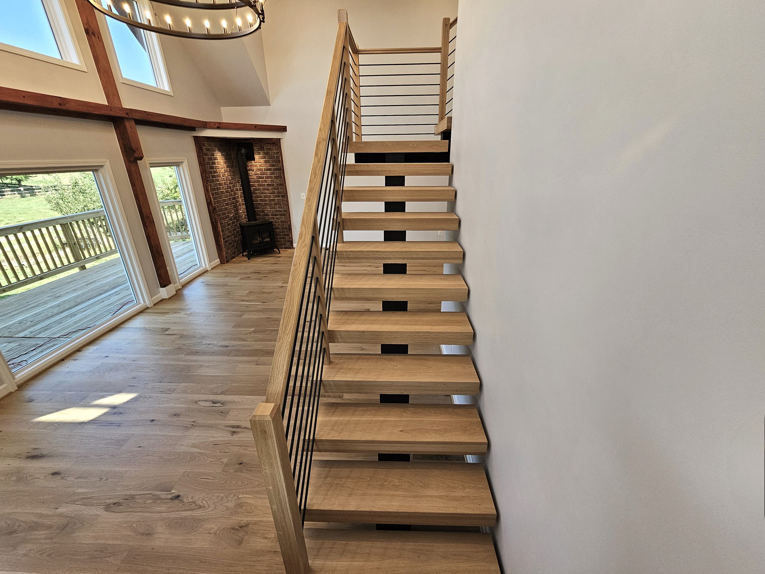 123_Modern Meets Rustic Farmhouse Staircase, Leesburg, VA 20175