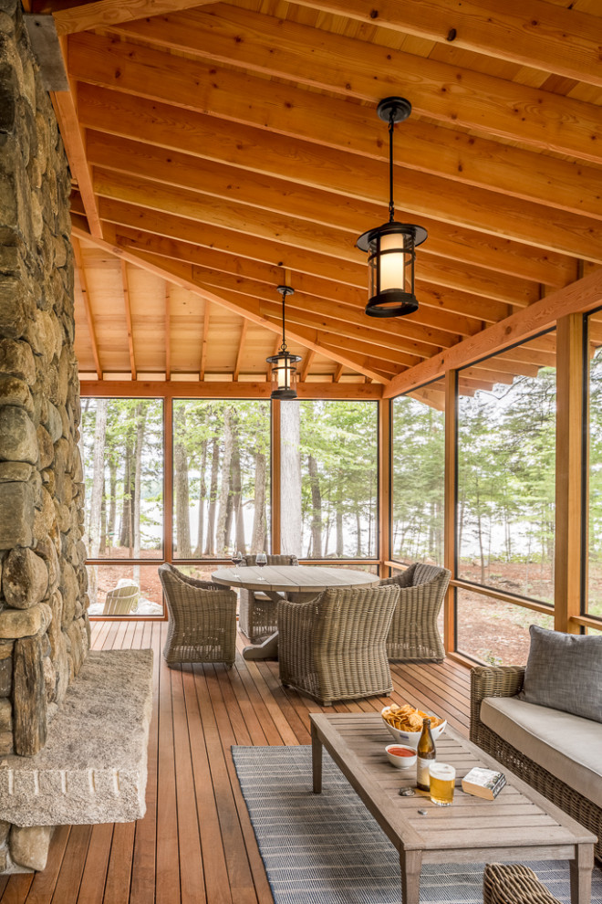 Pleasant Lake Camp - Rustic - Porch - Portland Maine - by Whitten