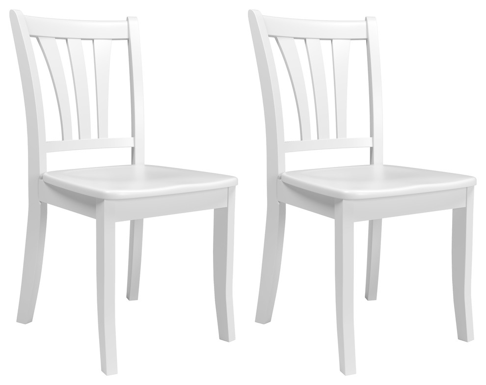 CorLiving Dillon Solid Wood Dining Chairs, Set of 2 Transitional