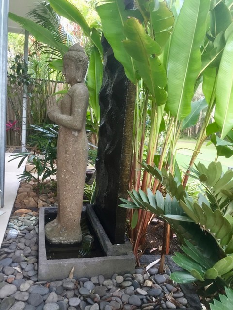 Lake Weyba Riverside Noosaville Water Feature Tropical Garden Sunshine Coast By Living Landscapes Noosa Tom Robinson
