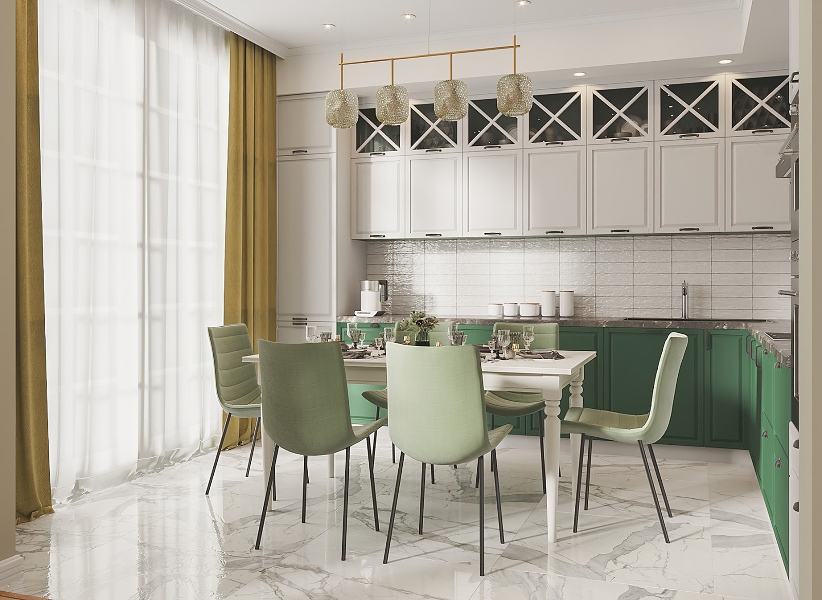 Кухня-гостиная и санузел в частном доме