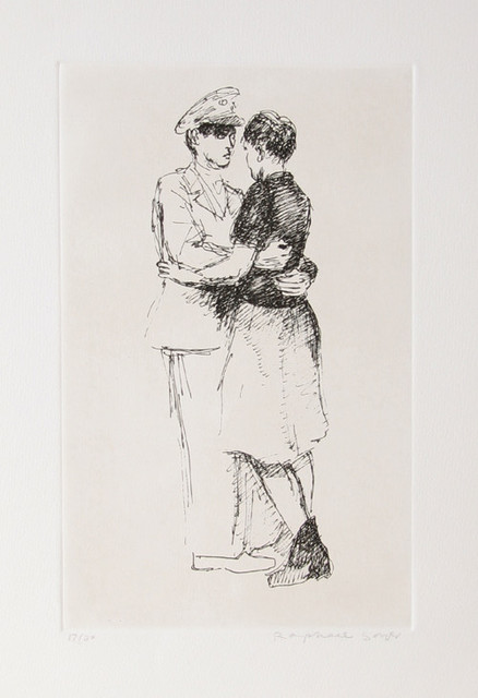Raphael Soyer, Soldier and Girl II, Etching