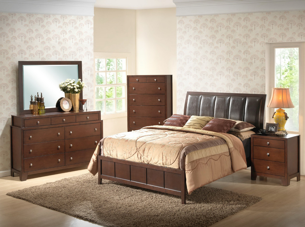 Butler 5-Piece King-size Brown Modern Bedroom Set