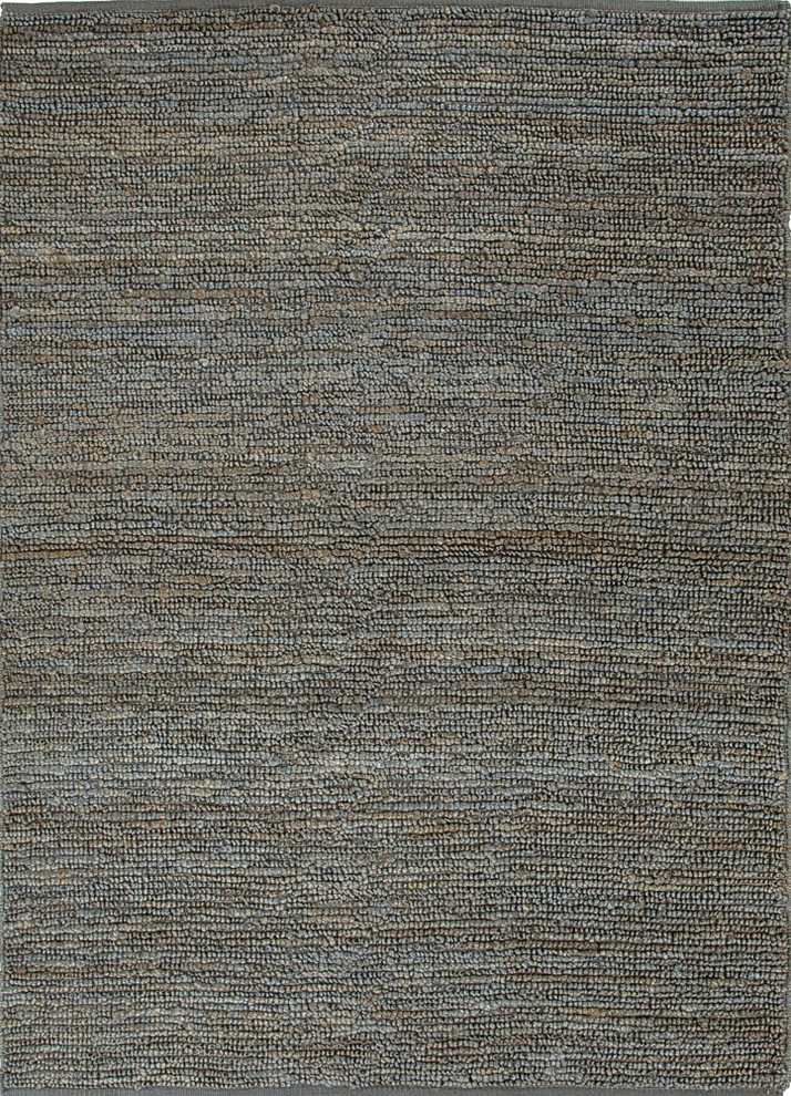 Natural Solid Pattern Hemp/Jute Blue Woven Rug - CL06, 3.6x5.6