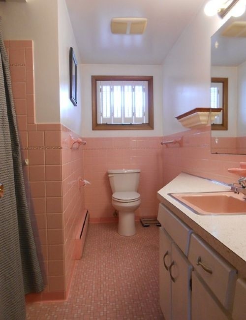 Keeping but Updating the Pink Bathroom in our "new" home