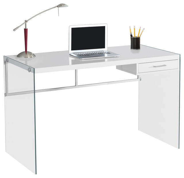 Monarch Specialties 48" Tempered Glass Computer Desk Desks And