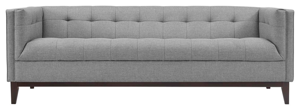 Serve Upholstered Fabric Sofa, Light Gray