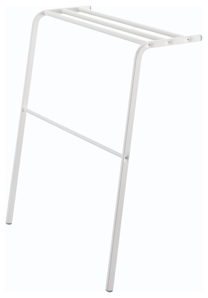 Plate Leaning Bath Towel Hanger, White Transitional Towel Racks