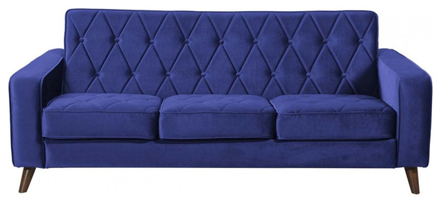 Carles Petite Navy Velvet Sofa
