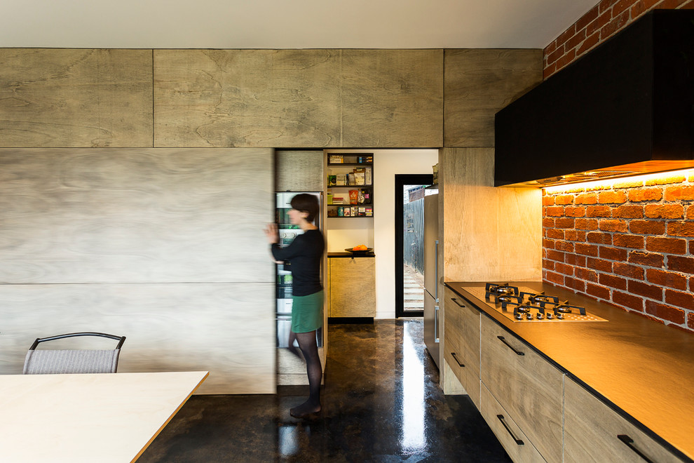 Photo of a mid-sized contemporary kitchen in Melbourne.