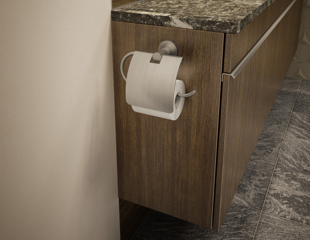 Dia Toilet Paper Holder With Cover, Satin Nickel