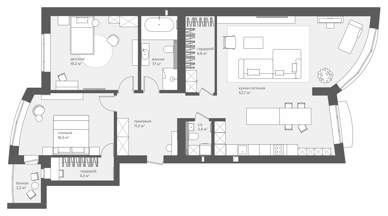 ЖК Тверицкий берег - 123 м2