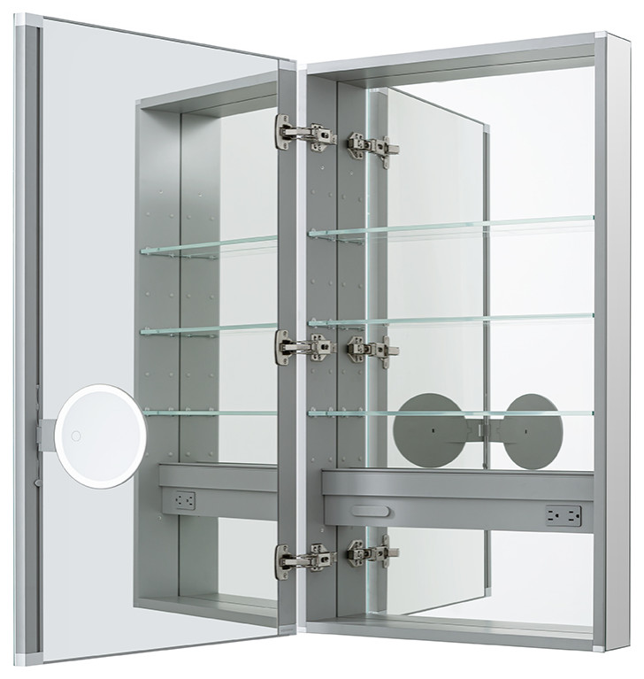 Medicine Flip Out LED Lighted 3X Makeup Mirror Electrical