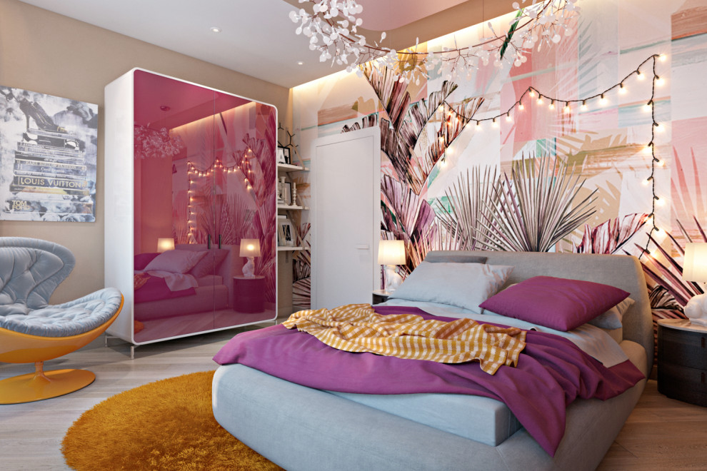 Дизайн спальни для тинэйджера девочки в Авторском стиле