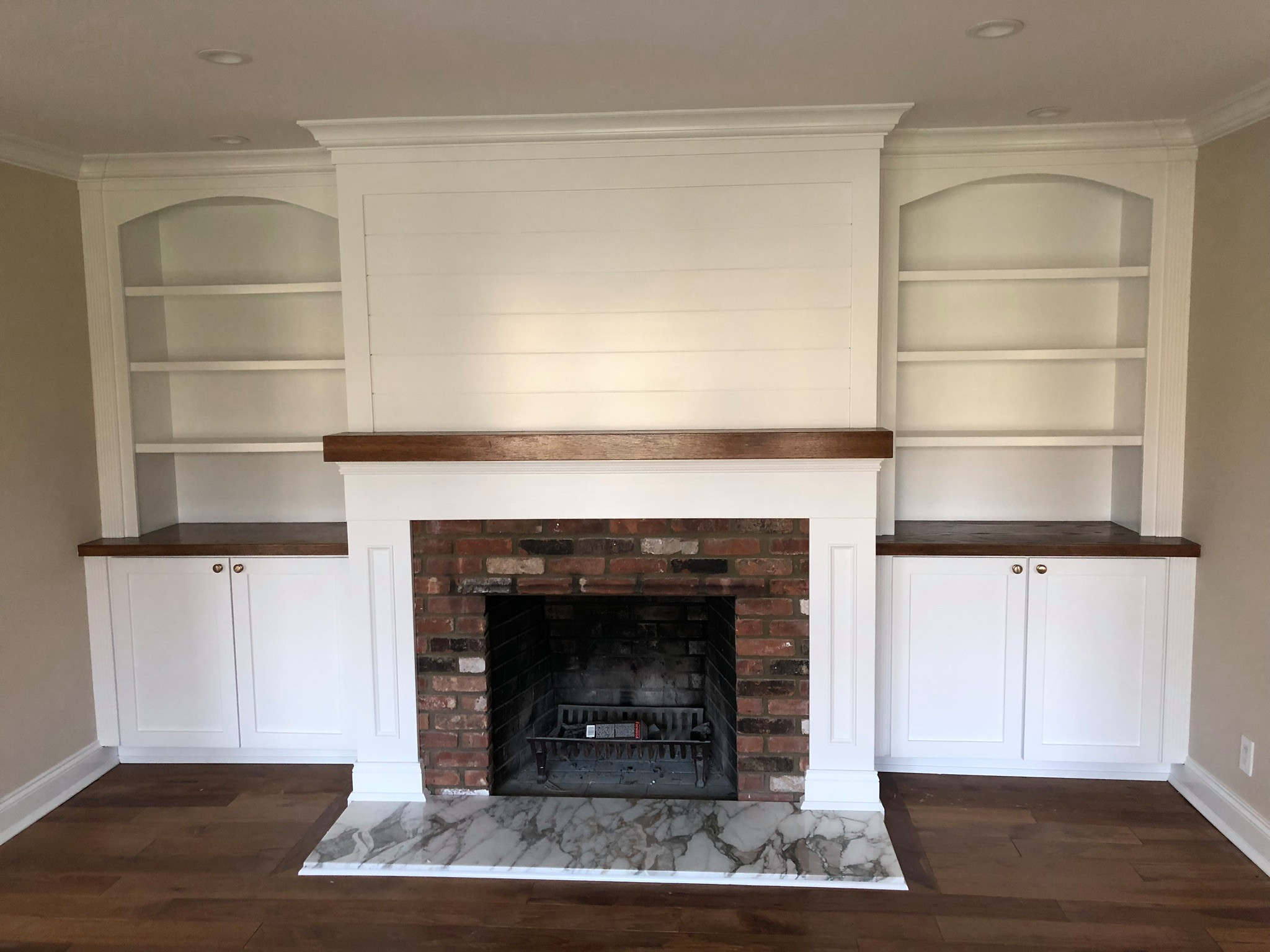 Colts Neck Fireplace Remodel custom Builtin Shelves