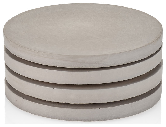 Concrete Coasters Gray Round