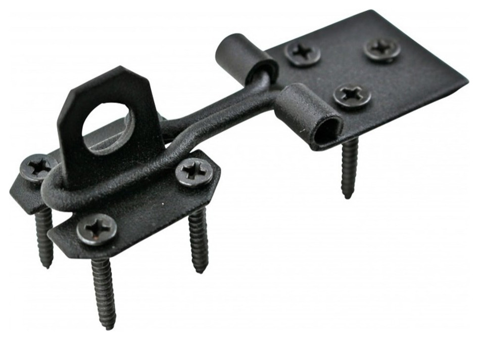 Black Wrought Iron Wire Hasp Lock 3"x1" Rust Resistant Renovators