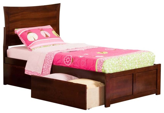 Atlantic Furniture Metro Urban Full Storage Platform Bed Walnut