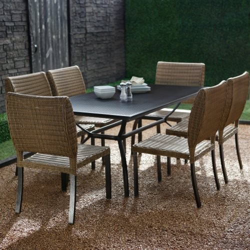 Maya Bronze and Wicker Patio Dining Set