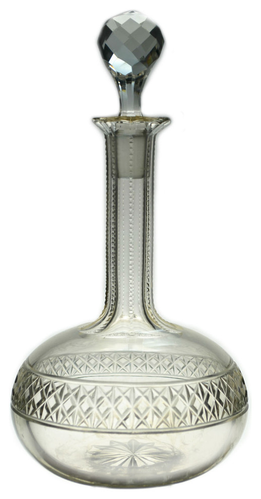 Consigned Port or Sherry Cut Glass Decanter, Antique English, 19th Century