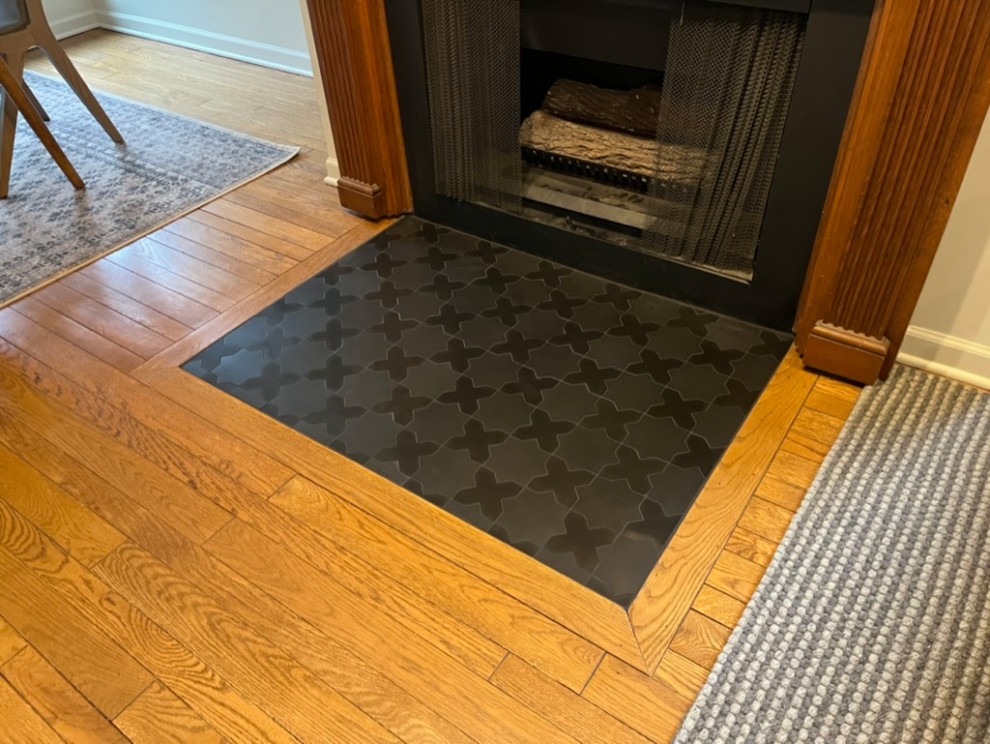 After - Fireplace Landing Tile Replacement