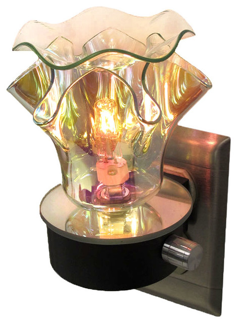 decorative silver iridescent night light oil warmer contemporary night lights - Decorative Night Lights decorative silver iridescent night light oil warmer contemporary night lights - Decorative Night Lights