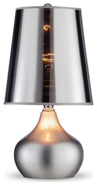 18 H Er Metallic Table Lamp Contemporary Lamps By 18 Tall Metal Er Table Lamp Silver Finish Transpa Shade
