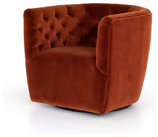 Ashley Tufted Swivel Chair/Sapphire Rust - Transitional - Armchairs And  Accent Chairs - by Rustic Home Furnishings | Houzz