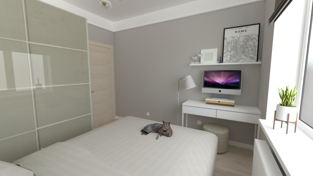 Маленькая цветная евродвушка в ЖК "Артлайн" в нежных тонах