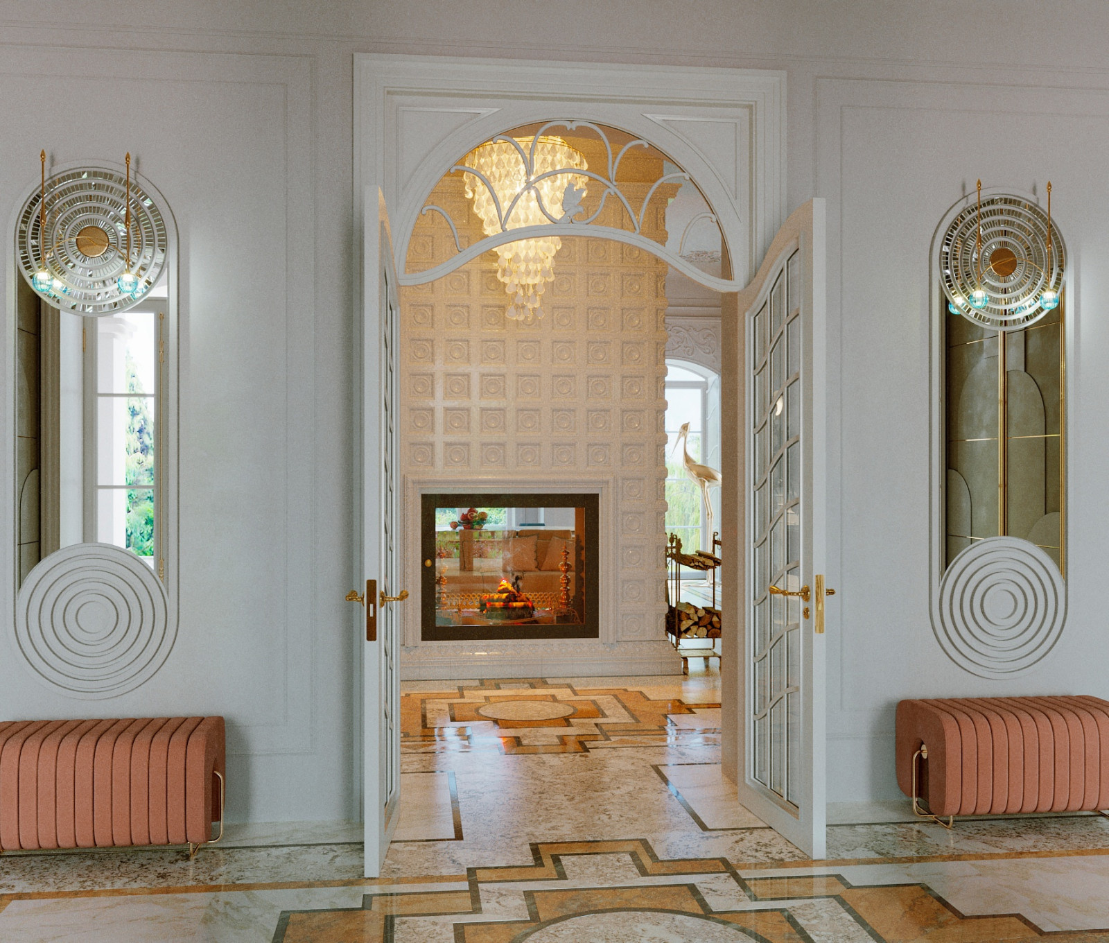 Проект гостиной в частном доме.