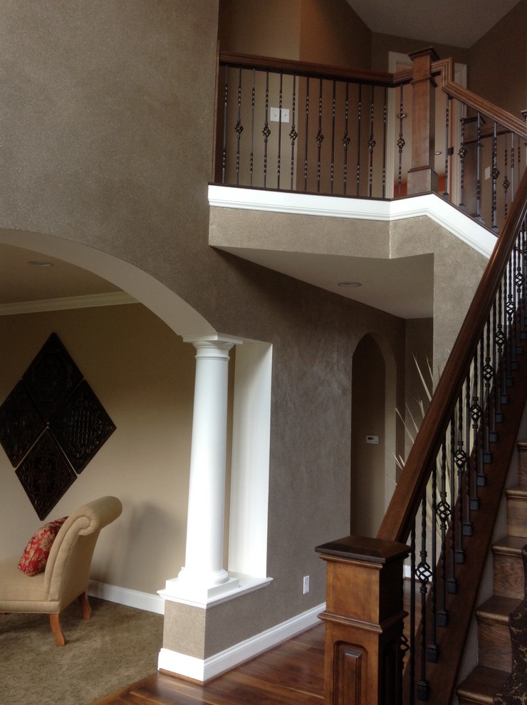Transitional dark wood floor foyer photo in Cincinnati