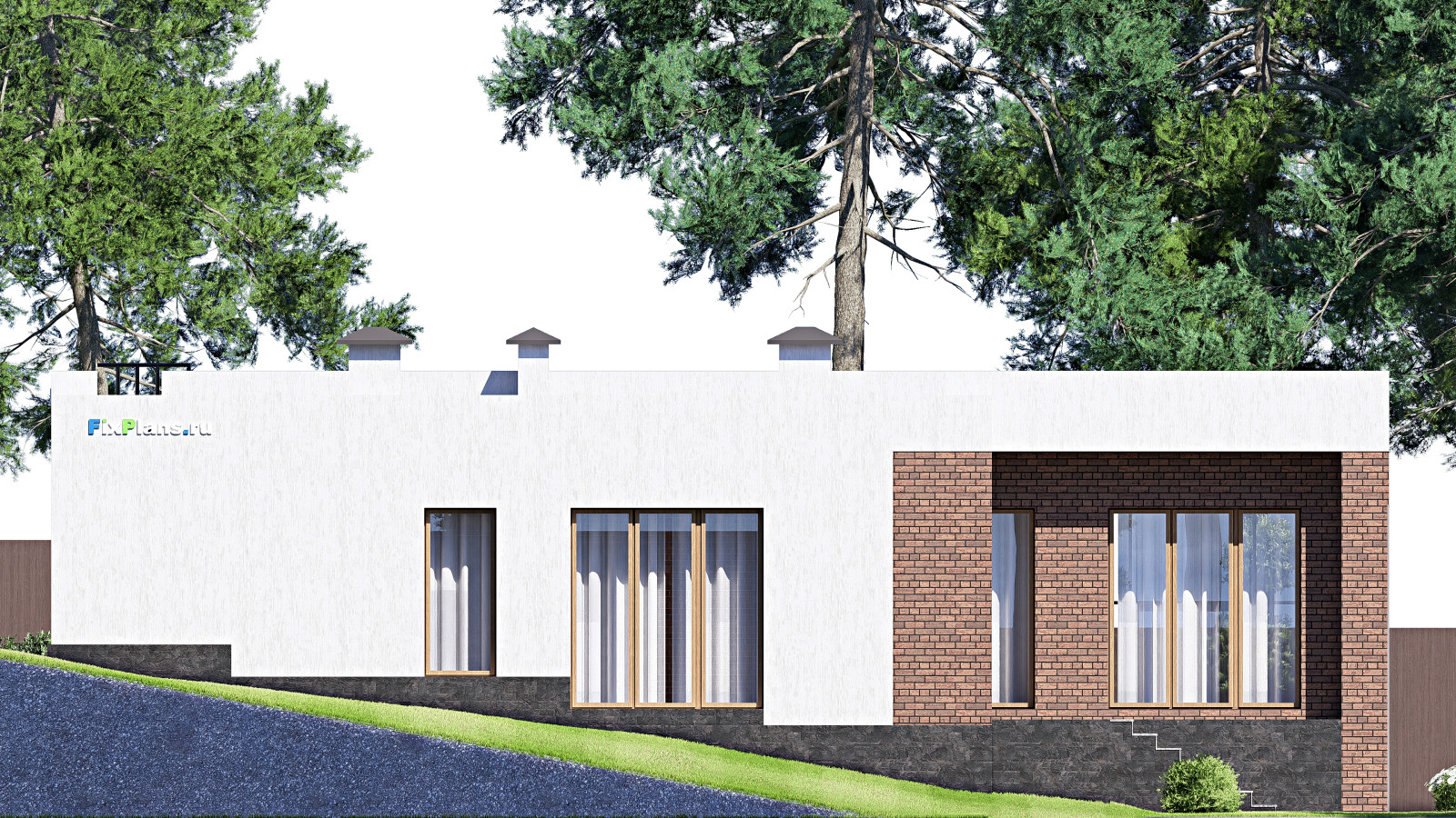 Проект одноэтажного дома 17х19м S228м2 F-15767