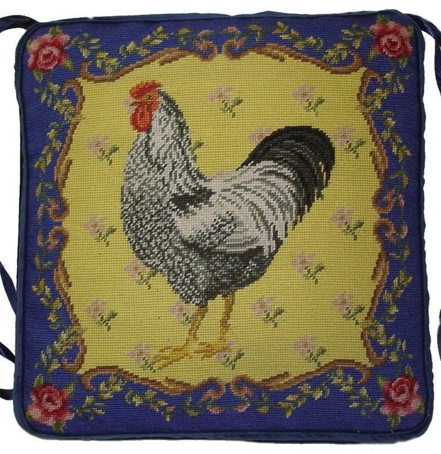 Rooster Chair Pad Traditional Seat, Rooster Chair Pad