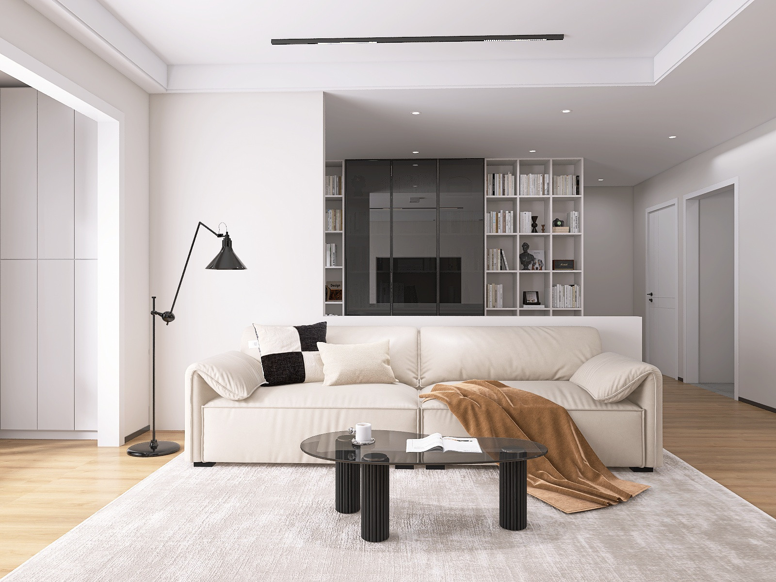 Современная кухня-гостиная 58 м²