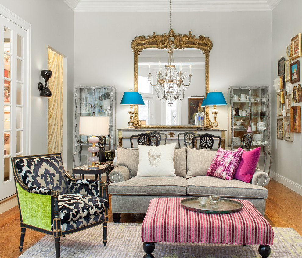 Design ideas for an eclectic living room in Boston.