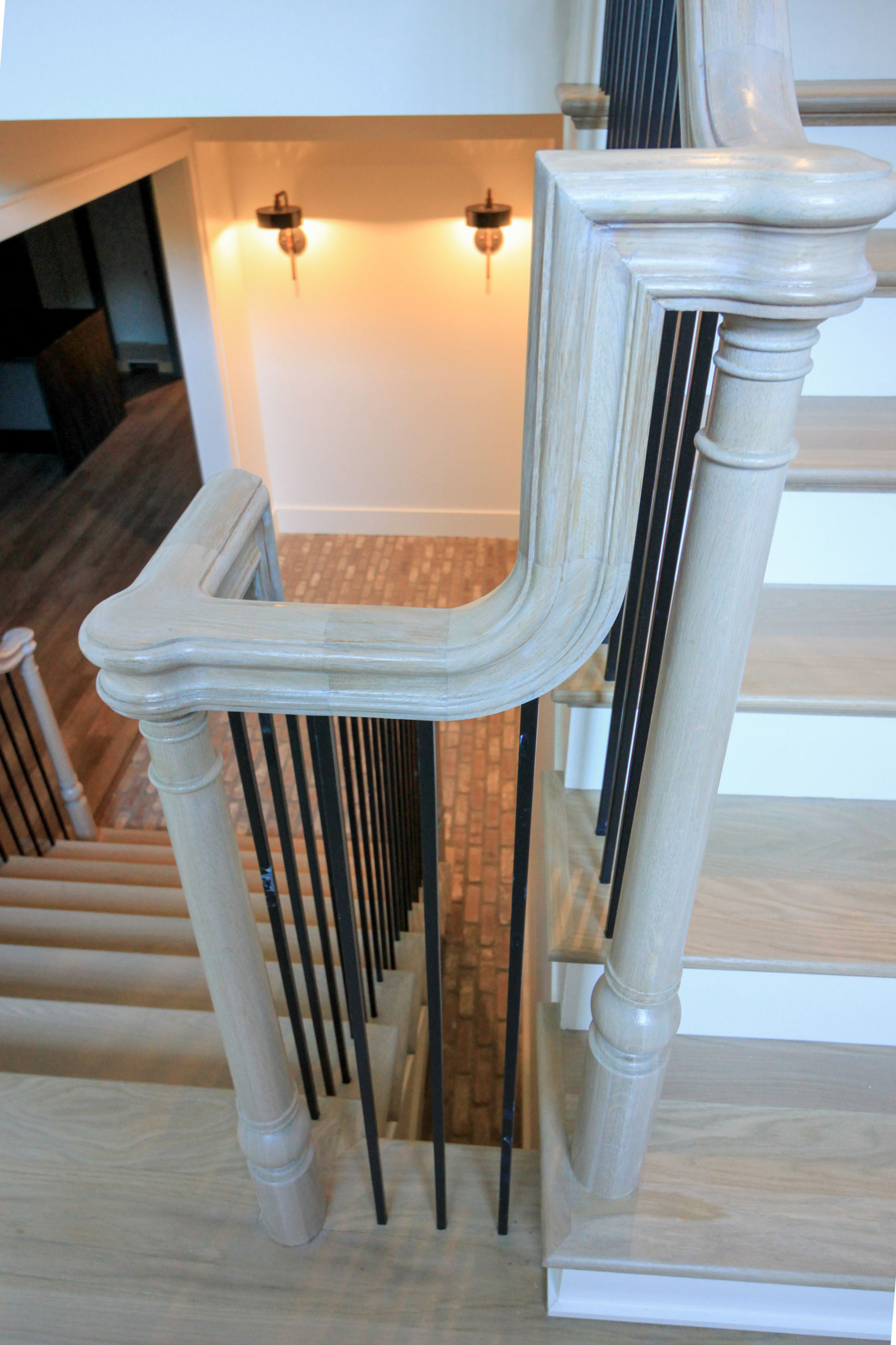 93_Captivating Light Wood Railing System with Black Spindles, Arlington VA 22207
