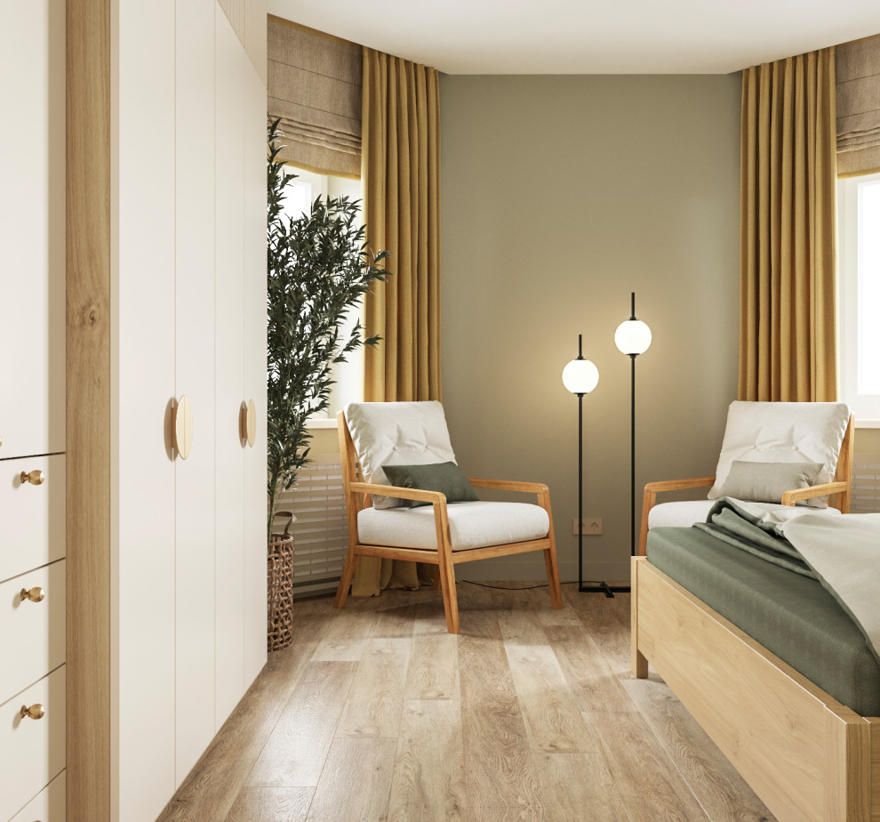 Четырех-комнатная квартира в светлых тонах.