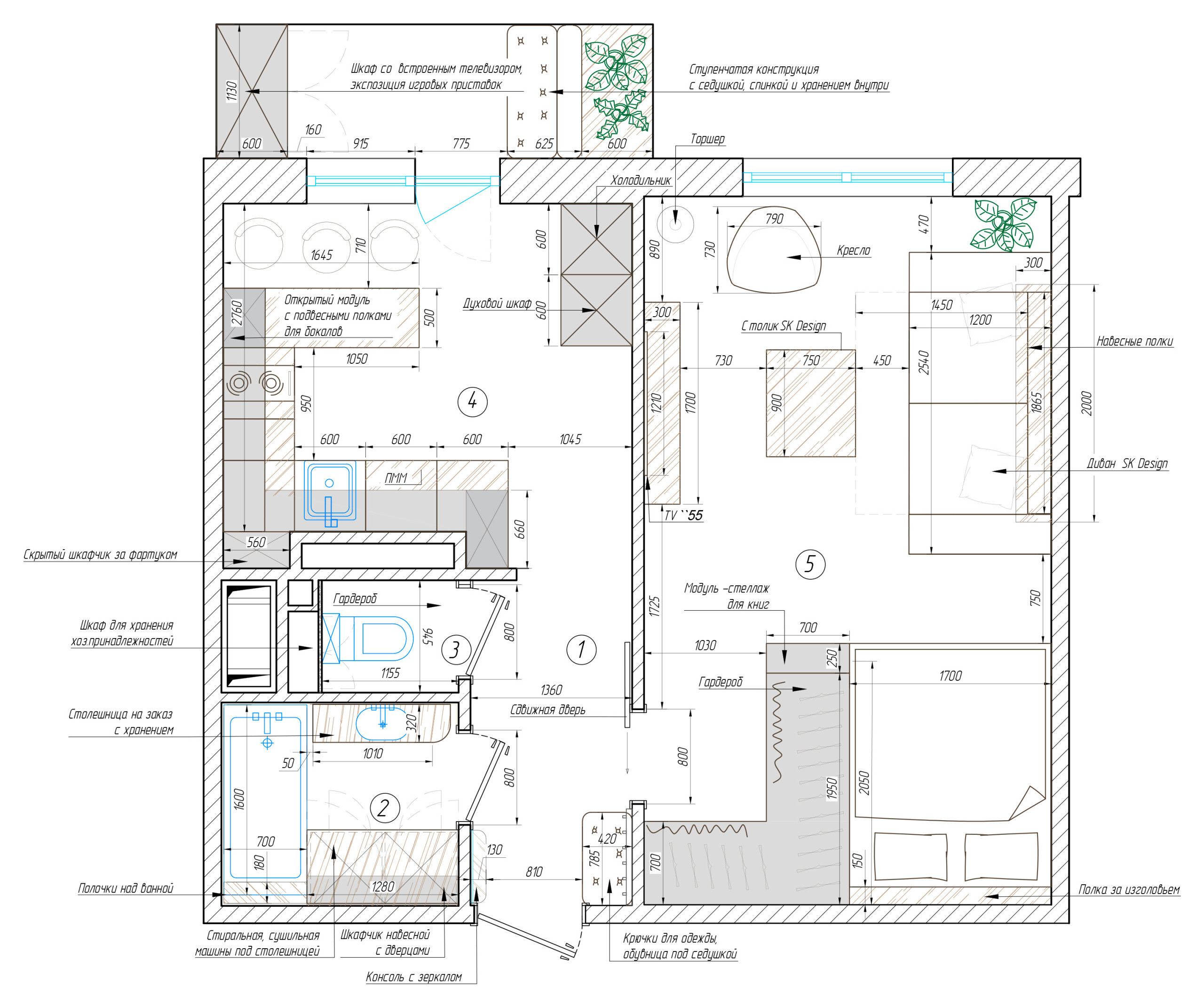 Houzz тур: 39,3 кв.м, где объединили лофт и скандинавский стиль | Houzz  Россия