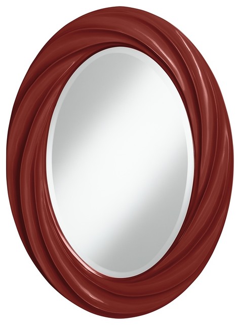 Contemporary Salute 30" High Oval Twist Wall Mirror