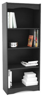 Hawthorn 60" Tall Midnight Black Engineered Wood 4 Shelf Bookcase