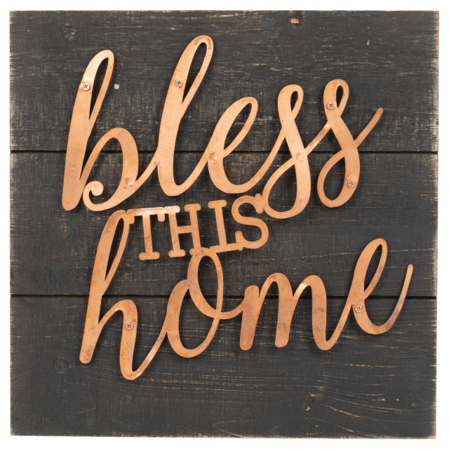 Dicksons God Bless this Home 12 x 20 Inch Wood Decorative Hanging Wall Plaque Sign 