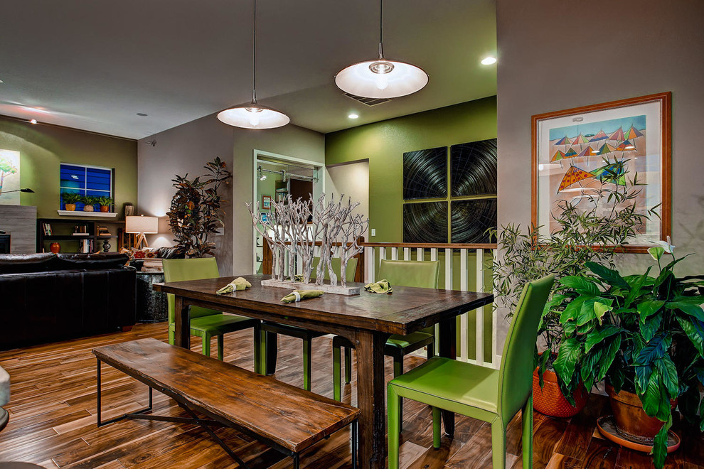 Inspiration for a transitional great room remodel in Denver