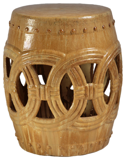 Sand Ceramic Rope Garden Stool Asian Accent And Stools Sand Ceramic Rope Garden Stool