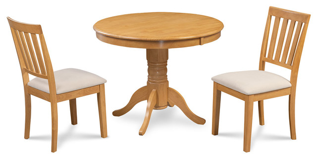 Brookline 36 Round Dining Table And Chair Set In Oak Transitional Brookline 36 Round Dining Table And Chair Set In Oak